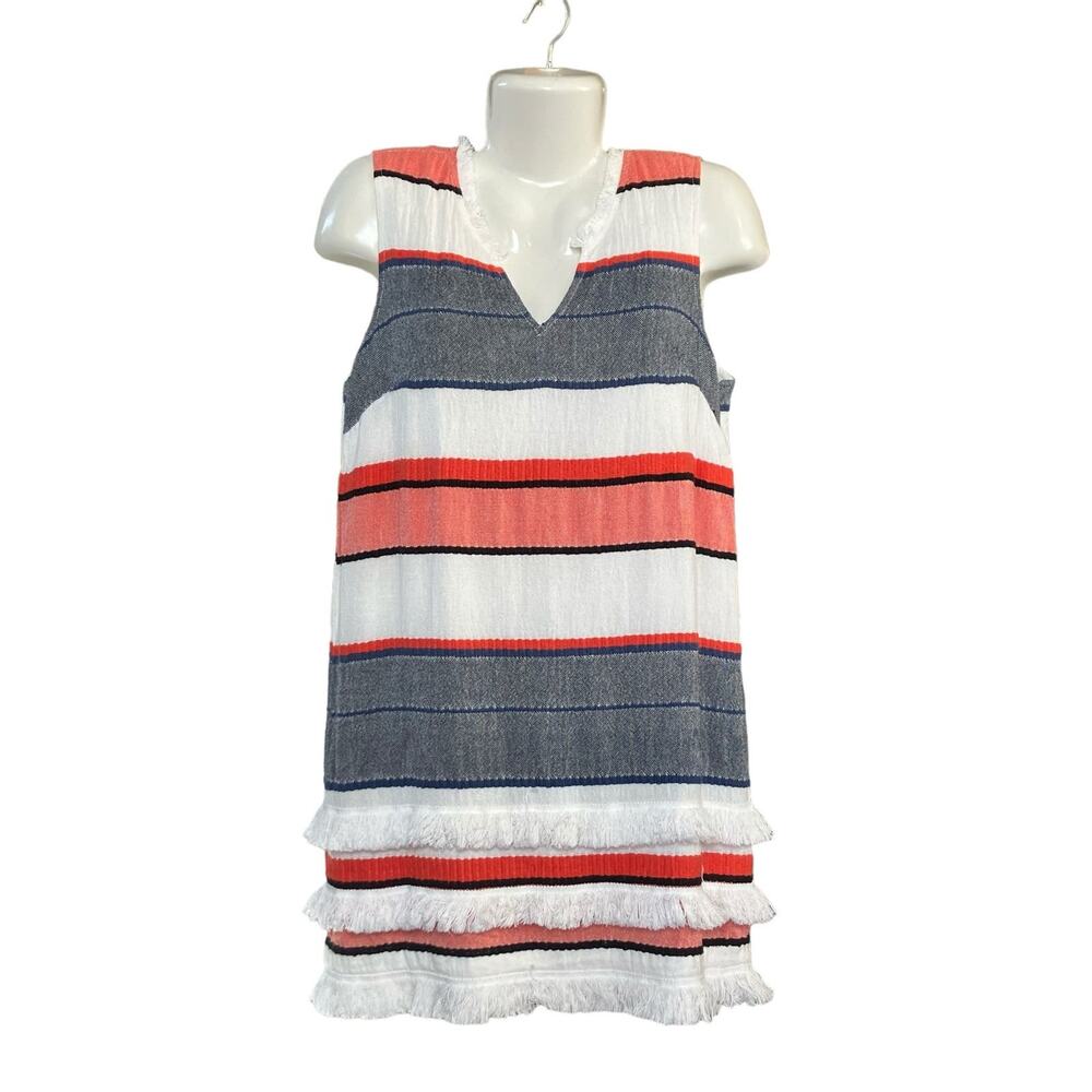 Chelsea & Theodore Women's Multicolor Sleeveless Lined Fringe Dress | Size L